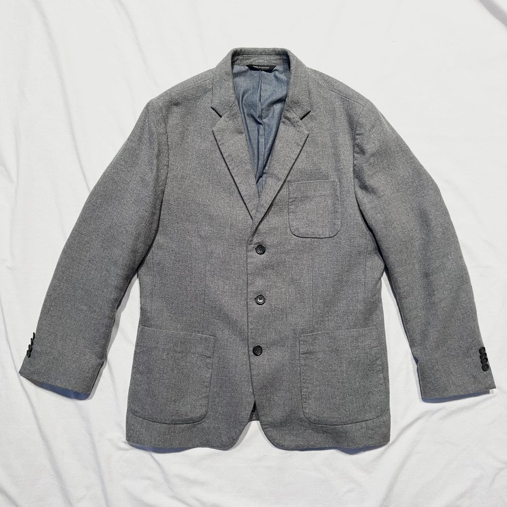 Banana Republic Tailored Slim Fit Heavy Cotton Blazer Jacket Light Gray size 42R